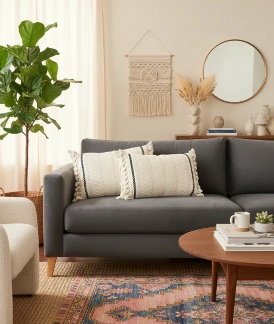 Özel Tasarım Runner Dantelli Keten Krem Kırlent Kılıfı 35x55