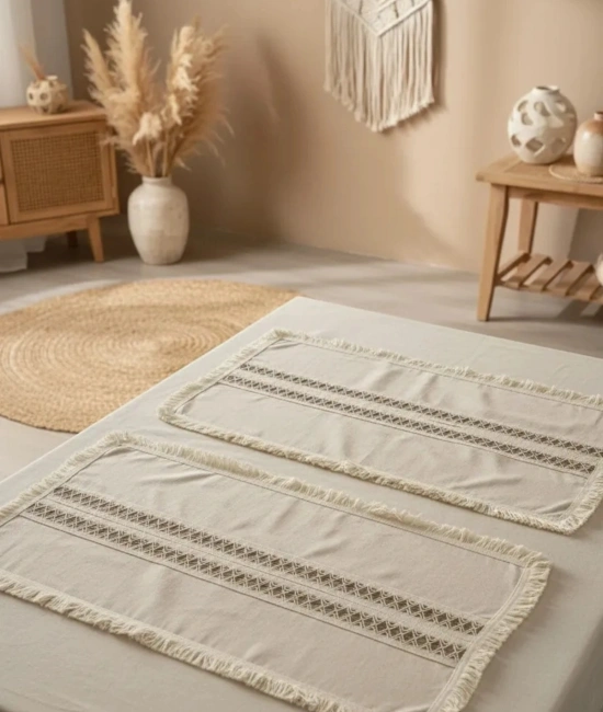 Ham Keten Krem 2li Vintage Runner (40 x 80)