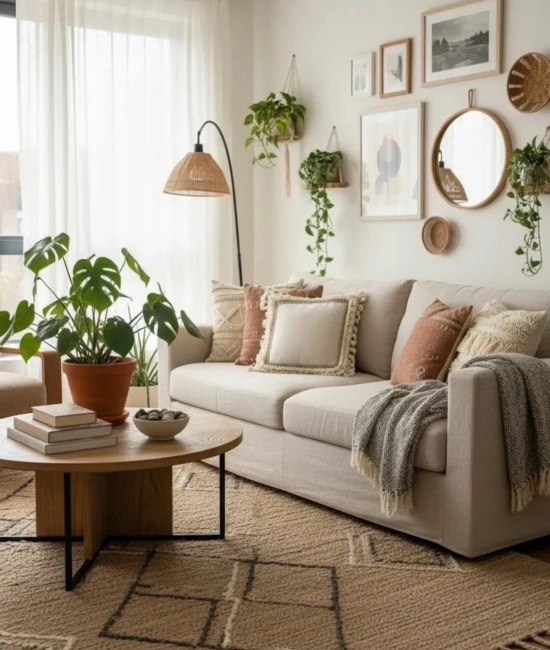 Dört Kenar Püsküllü Keten Krem Kırlent Kırlent Kılıfı43x43][