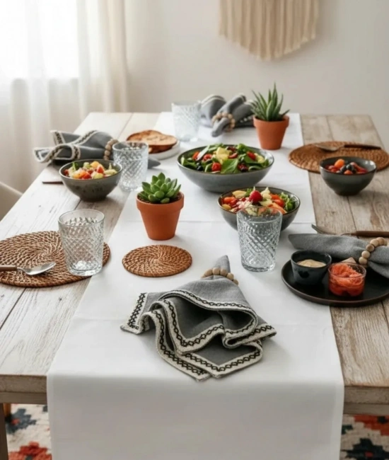 ANTRASİT Siyah Şeritli Peçete 40x40 TOKA HEDİYELİ 6LI