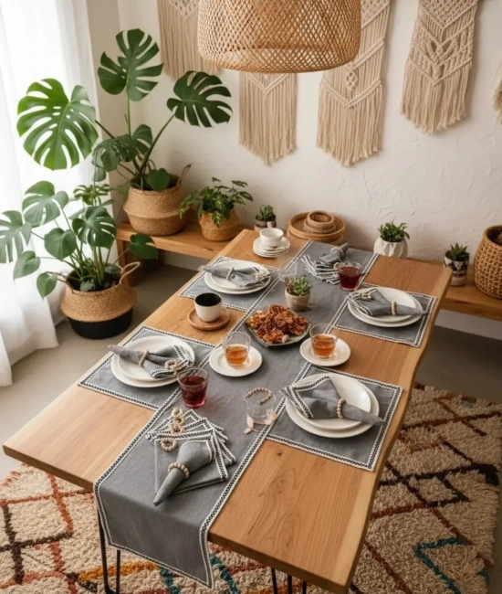 ANTRASİT Siyah Şeritli Peçete 40x40 TOKA HEDİYELİ 6LI