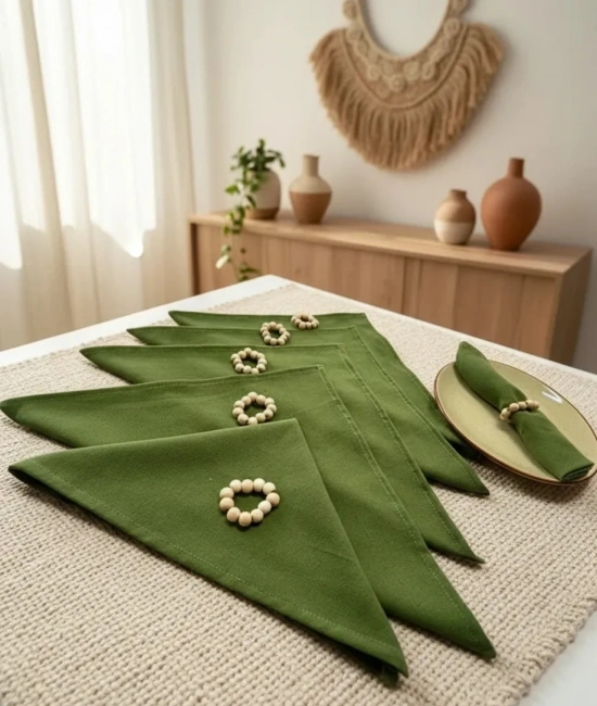 Premium Haki Yeşil 6lı Peçete TAKIMI (toka hediyeli) 40x40