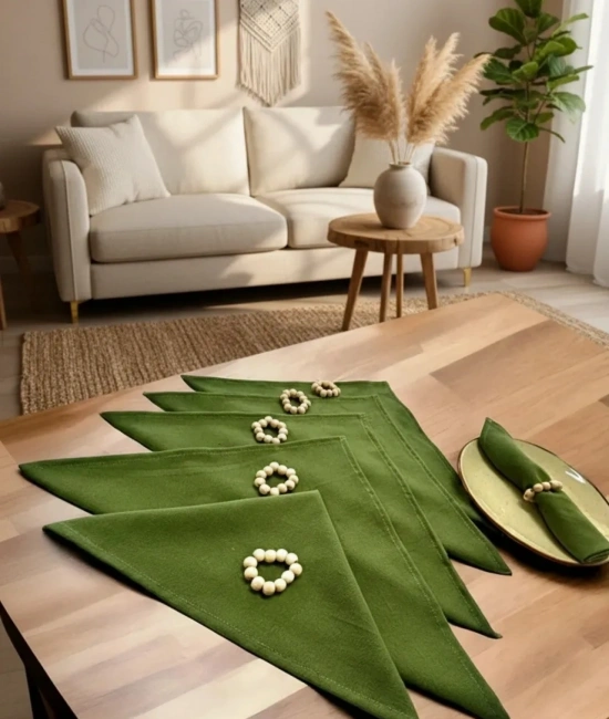 Premium Haki Yeşil 6lı Peçete TAKIMI (toka hediyeli) 40x40