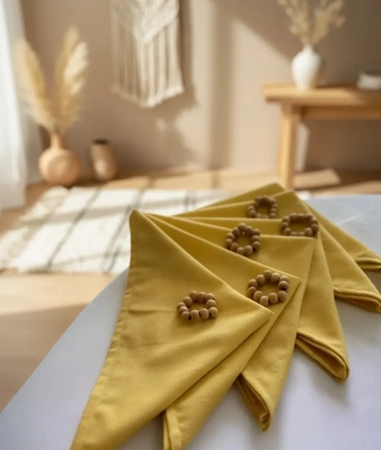 Sarı Premium 6lı (TOKA HEDİYELİ) Peçete Takımı 40x40