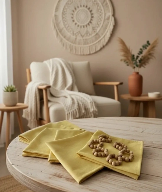 Sarı Premium 6lı (TOKA HEDİYELİ) Peçete Takımı 40x40