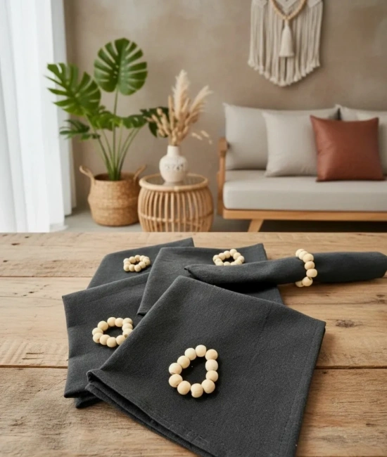 Füme(KoyuGri) Premium Peçete Takımı 6lı (TOKA HEDİYELİ) 40x40