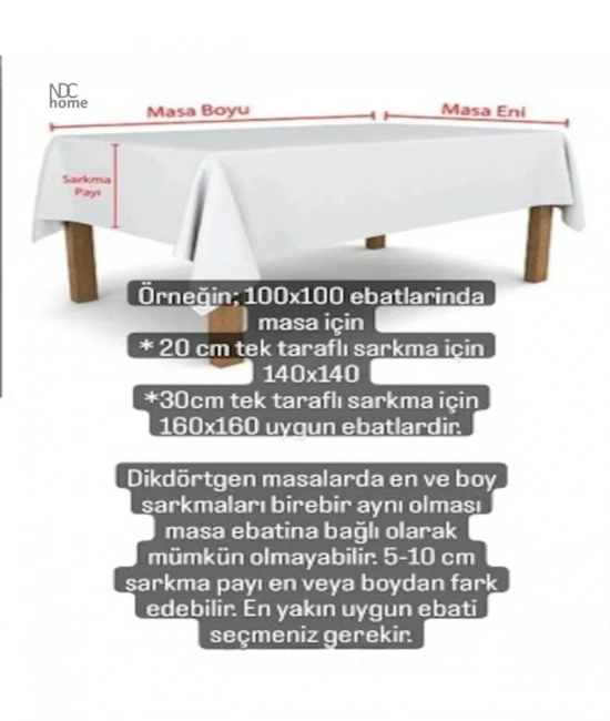 Bej Keten FIRFIRLI Masa Örtüsü