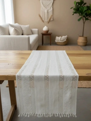 Ham Dantel Örme 2 Lİ Runner Masa Örtüsü 35 x 80