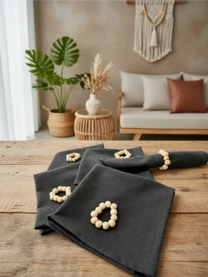 Füme(KoyuGri) Premium Peçete Takımı 6lı (TOKA HEDİYELİ) 40x40