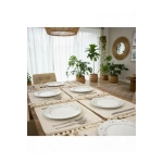 6lı Keten Amerikan Servis Seti 35x55
