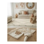 Organik Ham Keten Ham Ponponlu 6lı Ahsap Toka Hediyeli 40 X 40 Peçete Takımı
