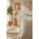 Sarı Püsküllü Kırlent Kırlent Kılıfı 43 X 43