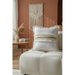 Beyaz Kalın Dantel Kırlent Kırlent Kılıfı 43 X 43