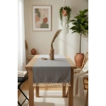Keten Gri Antrasit Şeritli Ponpon Runner 150 X 45