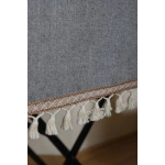 Keten Gri Antrasit Şeritli Ponpon Runner 150 X 45