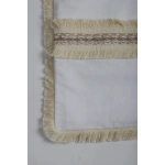 Beyaz Keten Jüt Dantelli Kırlent Kırlent Kılıfı 43 X 43