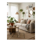 Dört Kenar Püsküllü Keten Krem Kırlent Kırlent Kılıfı43x43][