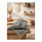 ANTRASİT Siyah Şeritli Peçete 40x40 TOKA HEDİYELİ 6LI