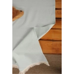 Premium Keten Adaçayı Yeşili Püsküllü Runner Masa Örtüsü(45 x150)