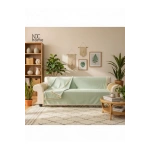 Premium Keten Adaçayı Ponponlu  Koltuk Örtüsü (170 x 220)