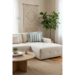 Premium Keten Gri Kalın Çizgili Fırfırlı KIrlent Kırlent Kılıfı (43 x 43 )