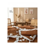 Premium Keten Tarçın [ TARÇIN] Ponponlu Koltuk Örtüsü (170 x 220
