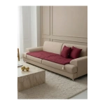 Luxury Keten Koltuk Pedi / Şiltesi [Kırlentli] - Bordo
