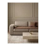 Luxury Keten Koltuk Pedi / Şiltesi [Kırlentli] - Kahverengi