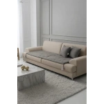 Luxury Keten Koltuk Pedi / Şiltesi [Kırlentli] - Füme