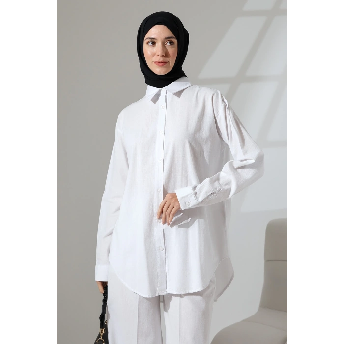 100% Pamuk Keten Günlük ve Rahat Gömlek Pantolon Yazlık Alt Üst Takım