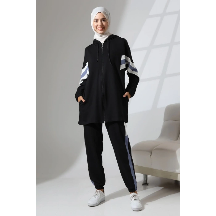 Kadın Mevsimlik Penye Alt Üst Spor Ve Rahat Ikili Tunik Pantolon Şık Tesettür Takım