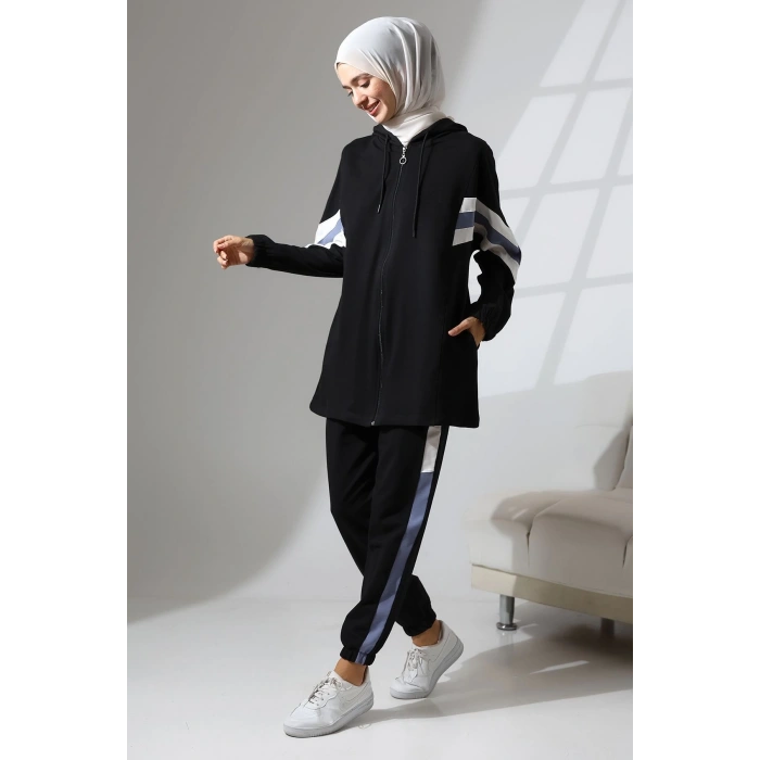 Kadın Mevsimlik Penye Alt Üst Spor Ve Rahat Ikili Tunik Pantolon Şık Tesettür Takım