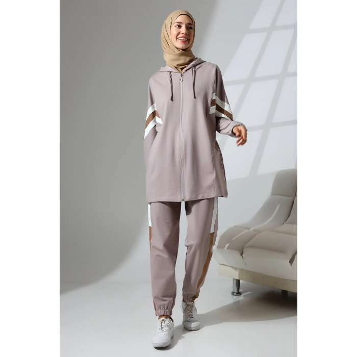 Kadın Mevsimlik Penye Alt Üst Spor Ve Rahat Ikili Tunik Pantolon Şık Tesettür Takım