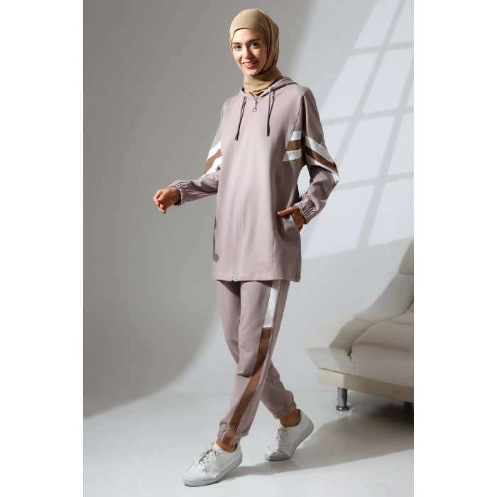 Kadın Mevsimlik Penye Alt Üst Spor Ve Rahat Ikili Tunik Pantolon Şık Tesettür Takım