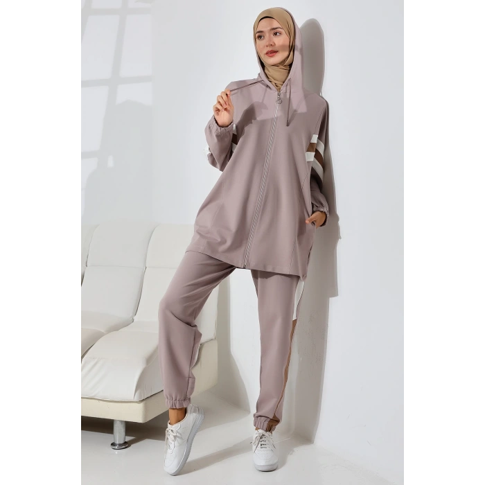 Kadın Mevsimlik Penye Alt Üst Spor Ve Rahat Ikili Tunik Pantolon Şık Tesettür Takım