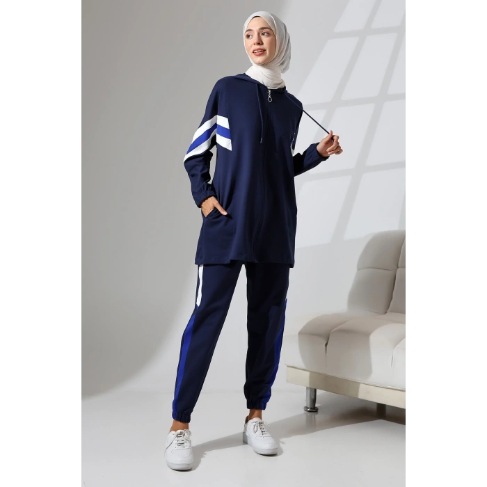 Kadın Mevsimlik Penye Alt Üst Spor Ve Rahat Ikili Tunik Pantolon Şık Tesettür Takım