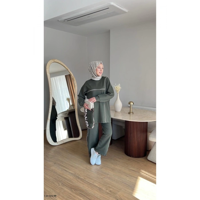 OLİVİA KADIN MEVSİMLİK PENYE ALT ÜST SPOR VE RAHAT TESETTÜR İKİLİ TAKIM