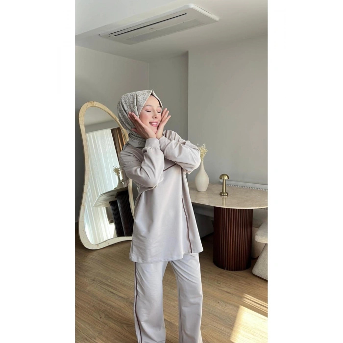 OLİVİA KADIN MEVSİMLİK PENYE ALT ÜST SPOR VE RAHAT TESETTÜR İKİLİ TAKIM