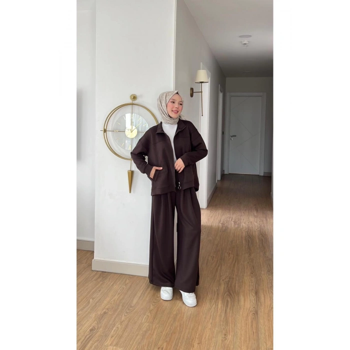 EMİLY MODAL KUMAŞ FERMUARLI TESETTÜR İKİLİ ALT ÜST TAKIM