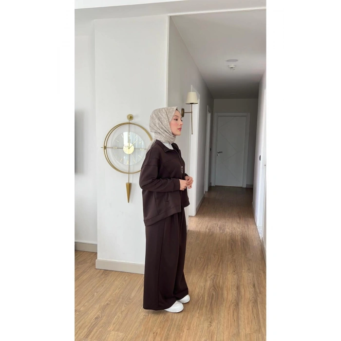 EMİLY MODAL KUMAŞ FERMUARLI TESETTÜR İKİLİ ALT ÜST TAKIM