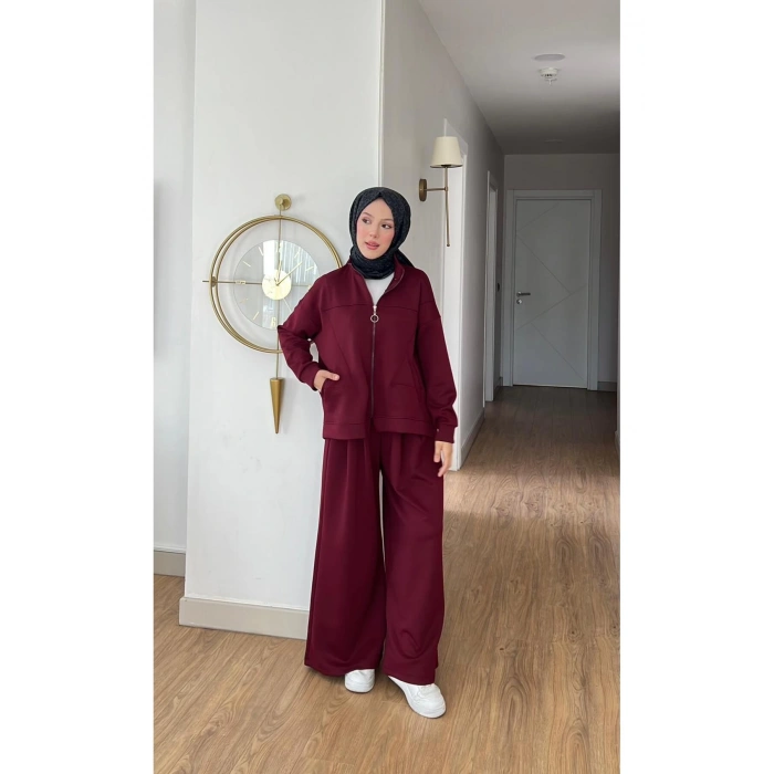 EMİLY MODAL KUMAŞ FERMUARLI TESETTÜR İKİLİ ALT ÜST TAKIM