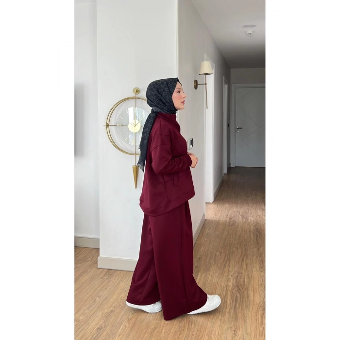 EMİLY MODAL KUMAŞ FERMUARLI TESETTÜR İKİLİ ALT ÜST TAKIM