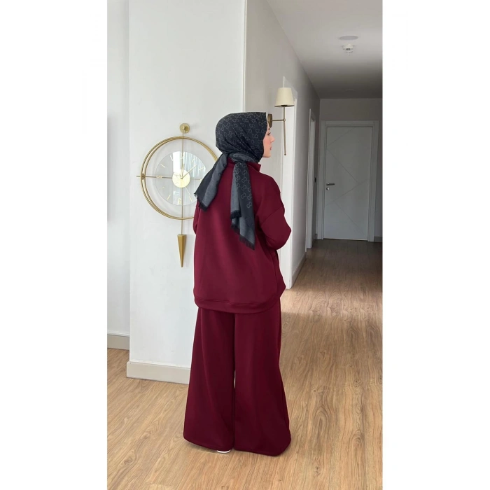 EMİLY MODAL KUMAŞ FERMUARLI TESETTÜR İKİLİ ALT ÜST TAKIM