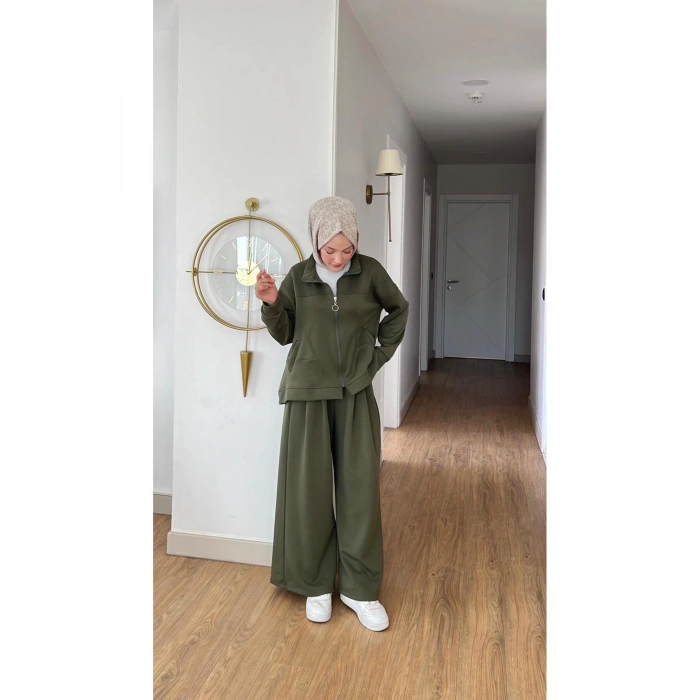 EMİLY MODAL KUMAŞ FERMUARLI TESETTÜR İKİLİ ALT ÜST TAKIM