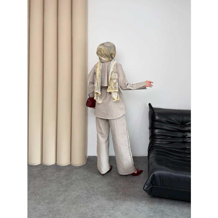 Melina Model Coupra Kumaş Detaylı Kadın Elbise Takım