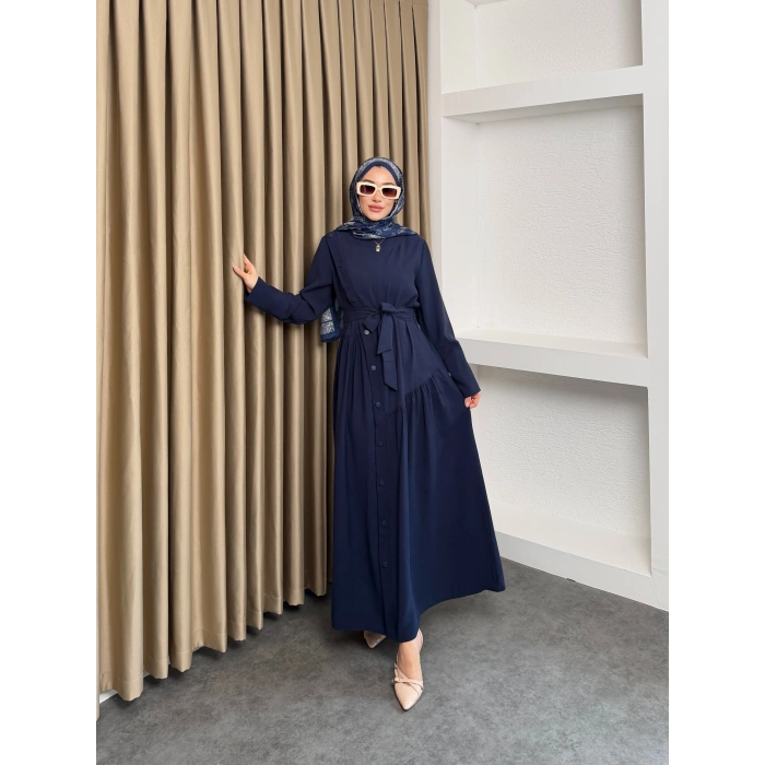 Alesta Model Coupra Kumaş Detaylı Kadın Elbise Takım