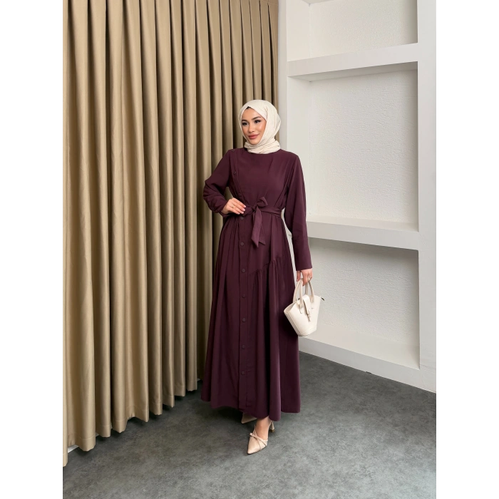 Alesta Model Coupra Kumaş Detaylı Kadın Elbise Takım