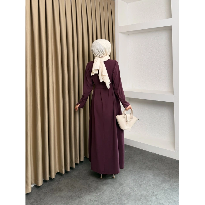 Alesta Model Coupra Kumaş Detaylı Kadın Elbise Takım