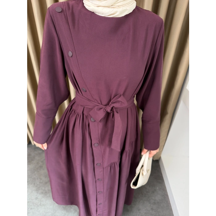 Alesta Model Coupra Kumaş Detaylı Kadın Elbise Takım