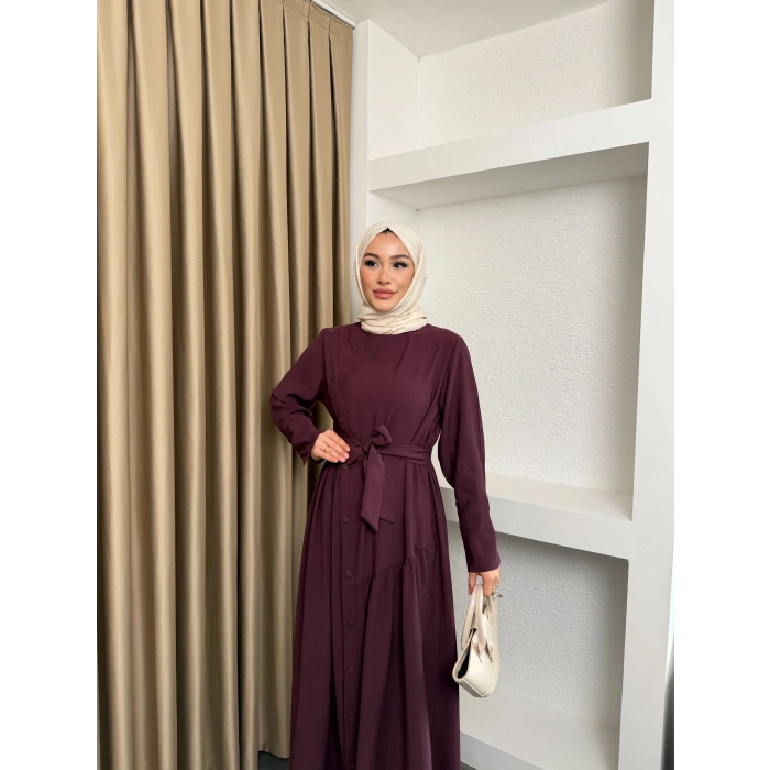 Alesta Model Coupra Kumaş Detaylı Kadın Elbise Takım